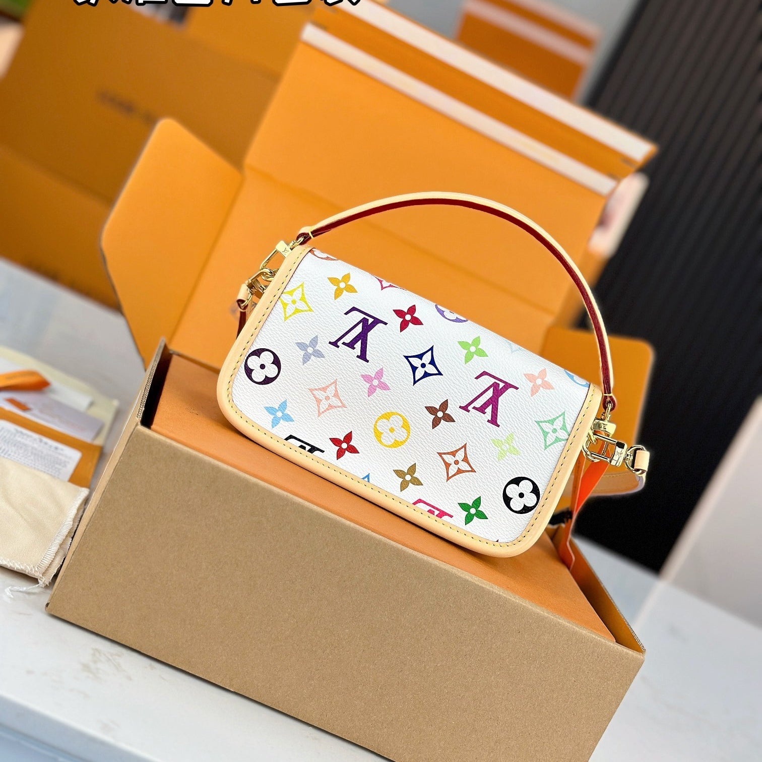 LV TM NANO DIANE Mini Handbag | A+ Stainless Steel Hardware | Premium MB Elastic Fabric | Duty-Free Gift Box