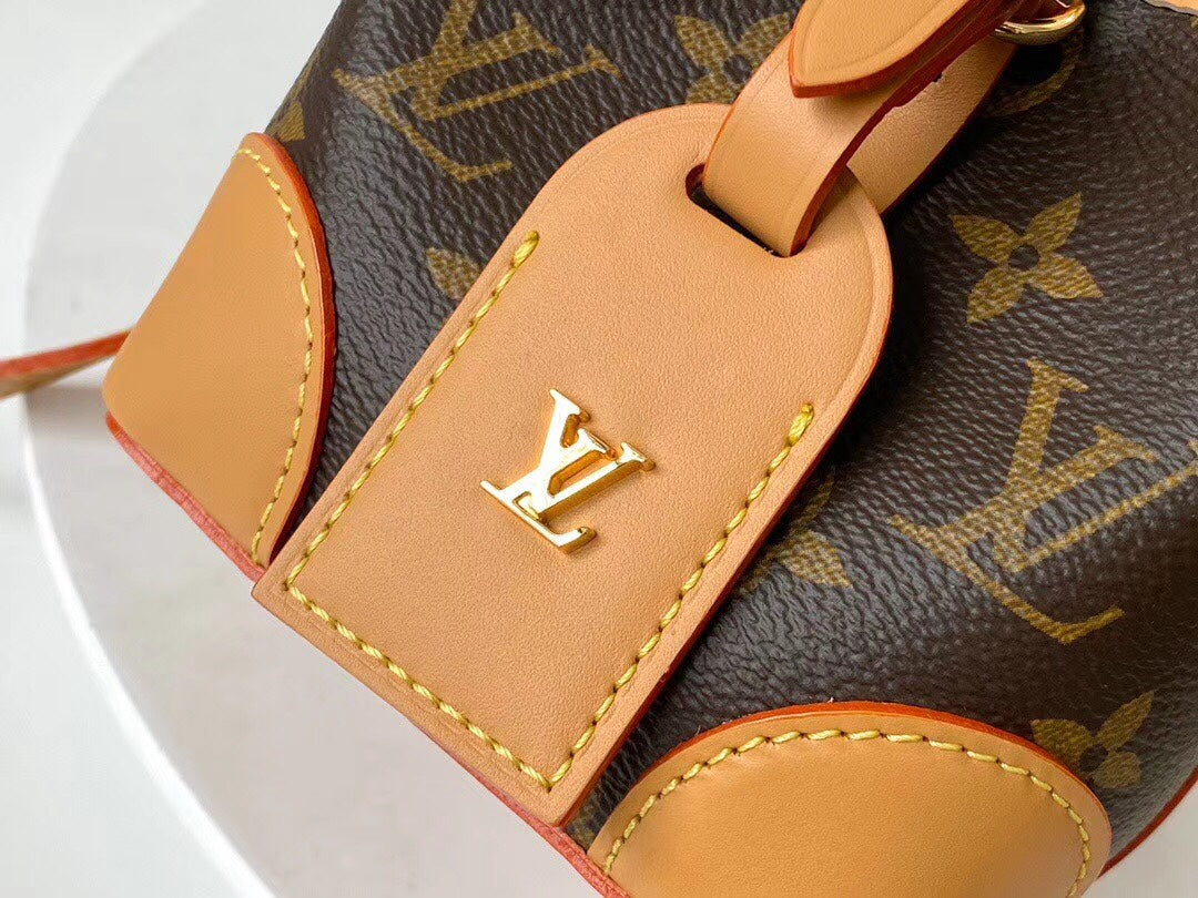 LV M57099 Mini Bucket Bag - Runway Edition with Detachable Tag & Full Packaging 12×12×12cm