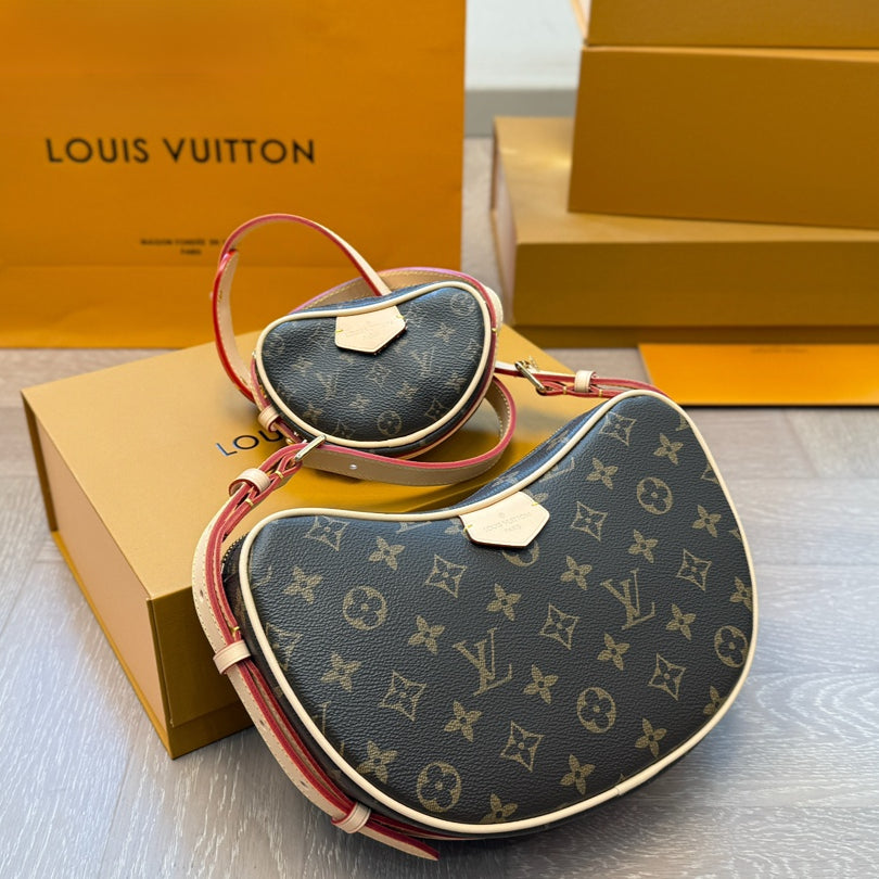 Louis Vuitton Pea Bag 2023 | Steel Upgraded Chip Edition with Detachable Coin Purse, 25x14cm Adorable Design
