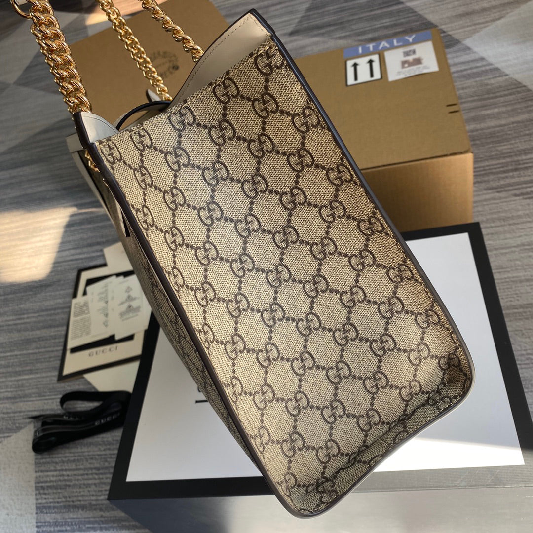 GUCCI Lock Buckle Backpack 35x23x14cm | Original Leather, Dual Straps, Spacious Design with Full Packaging