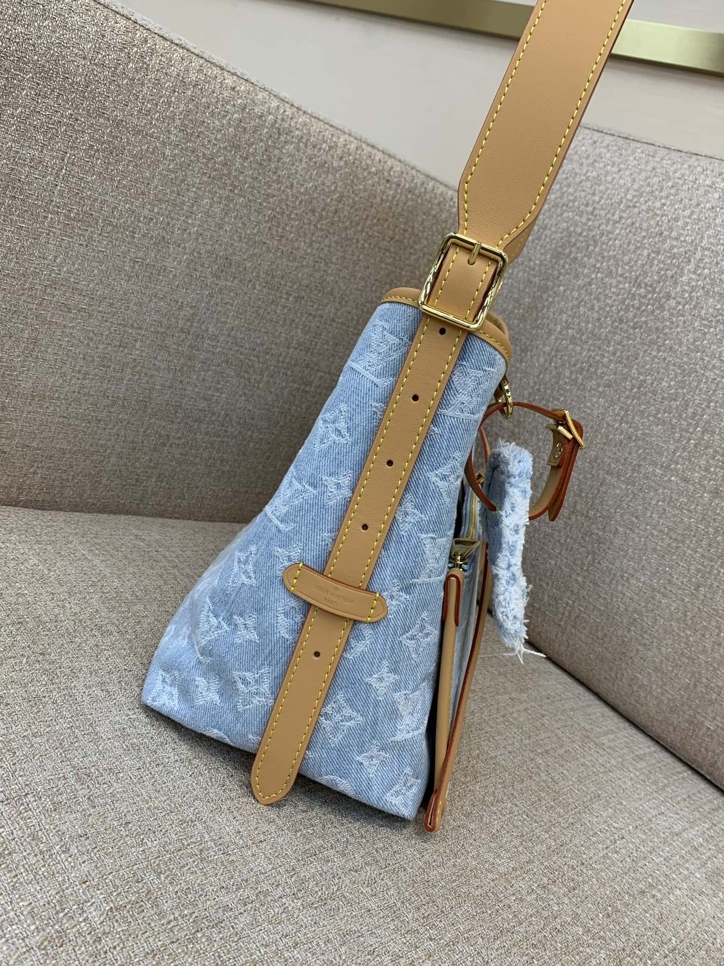 Louis Vuitton Carryall Small Bag | Monogram Denim Washed Canvas | Detachable Pouch | Full Set Gift Box