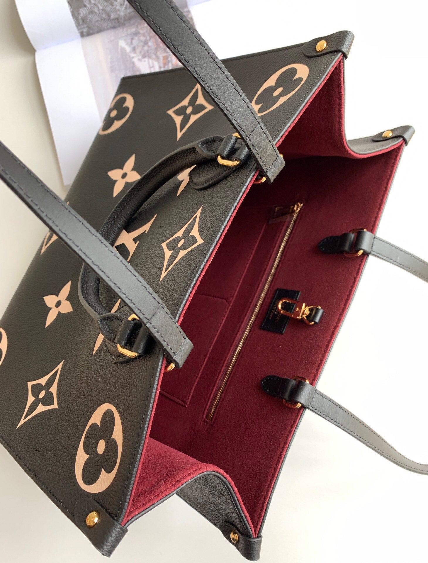 Premium French A-Grade Grey Leather Tote Bag - Handcrafted Edges 34x26x13 with Original Packaging Set