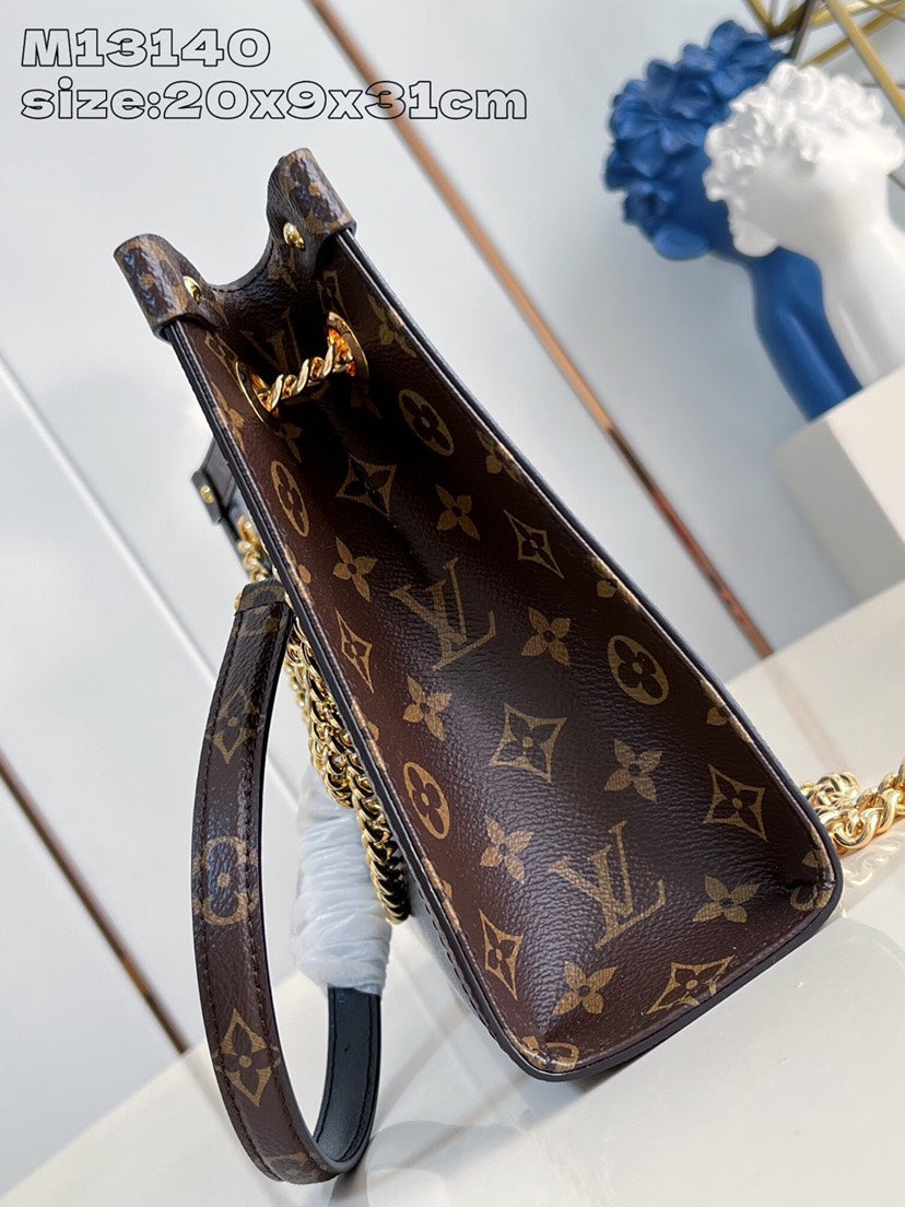 Louis Vuitton Nova Small Bag Cruise Collection | Mirror-Finish Calfskin | Monogram Canvas Trim | Gliding Chain