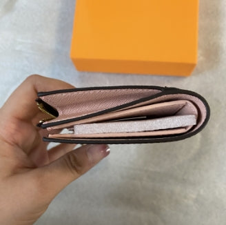 Louis Vuitton Monogram Compact Wallet  Colorful Leather Lining  LV Circle Charm  9x11.5x1.5cm