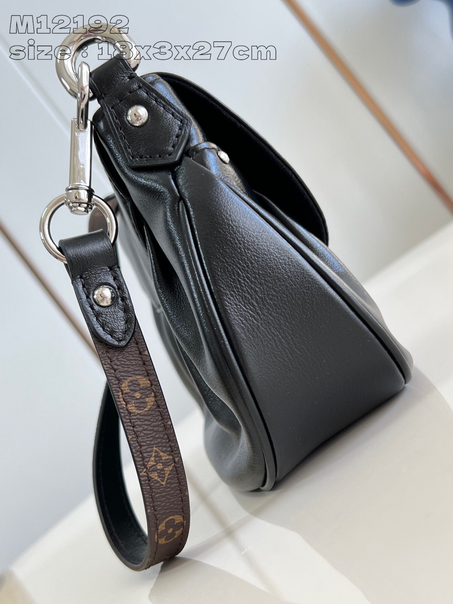 Louis Vuitton Sunset Vibe Bag | Glazed Lambskin Leather & Monogram Canvas Retro Shoulder Bag Detachable Strap Multi-Pocket Design
