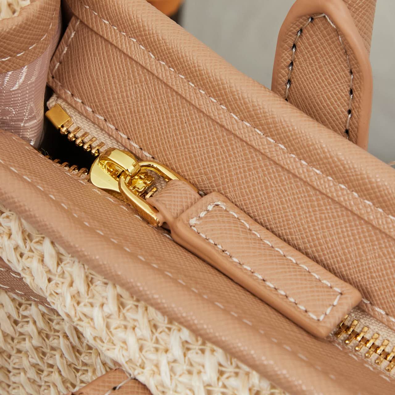 🌴 PRADA Raffia Tote Bag 38x30x12｜Waterproof Lining & Detachable Strap｜Summer Woven Beach Bag