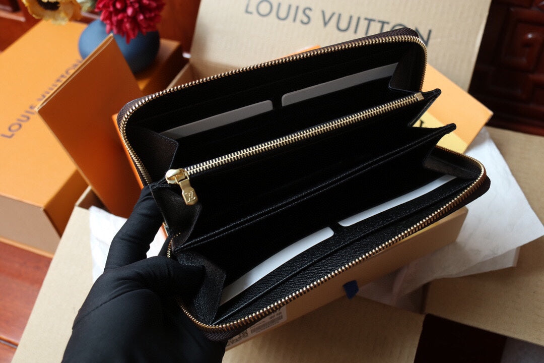 LV Ziy Zip Wallet - Giant Monogram Reverse Canvas & VVN Leather with Oversize LV Initials, 19.5cm Compact Design