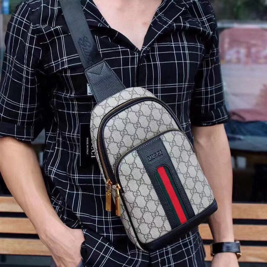 Men's Vintage Crossbody Bag | Full-Grain Leather Oversized Design | 31x18x5cm Custom Hardware