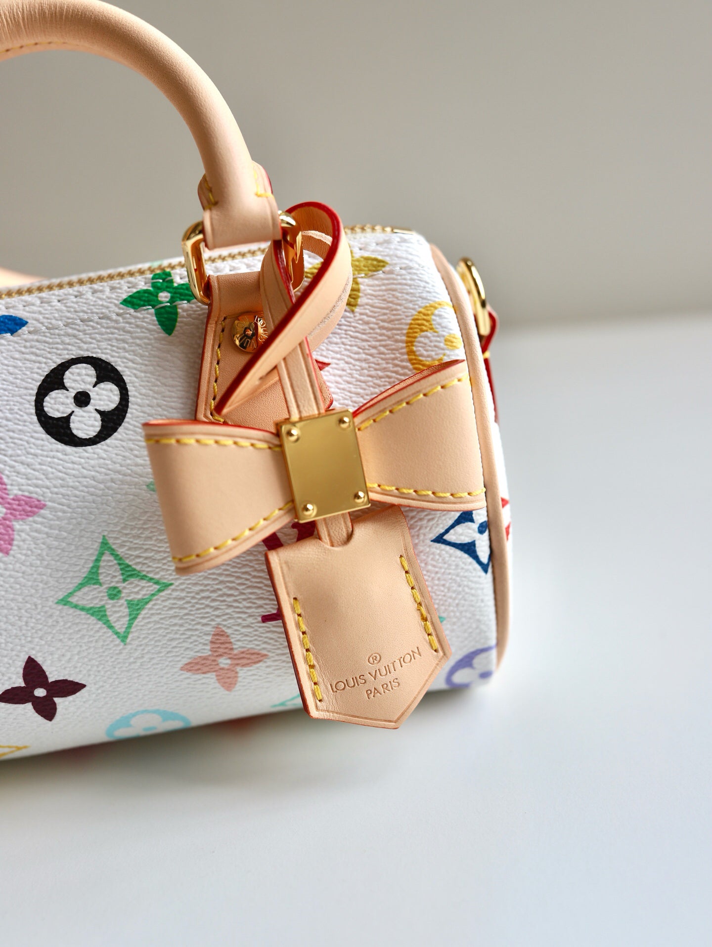 Takashi Murakami Triple Three Colors Collection | Bright White Tri-Color | New Season Trendy NANO SEEDY Mini Bag