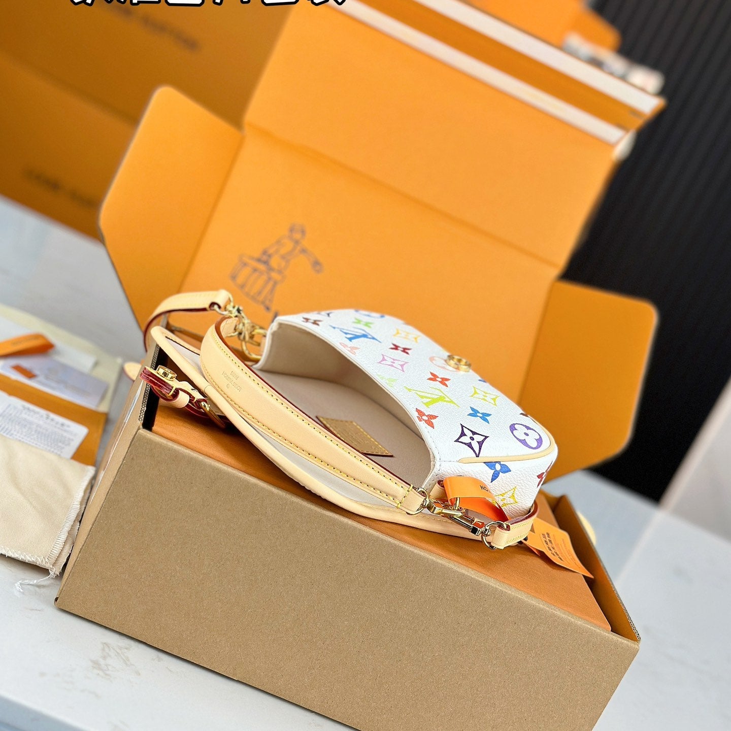 LV TM NANO DIANE Mini Handbag | A+ Stainless Steel Hardware | Premium MB Elastic Fabric | Duty-Free Gift Box