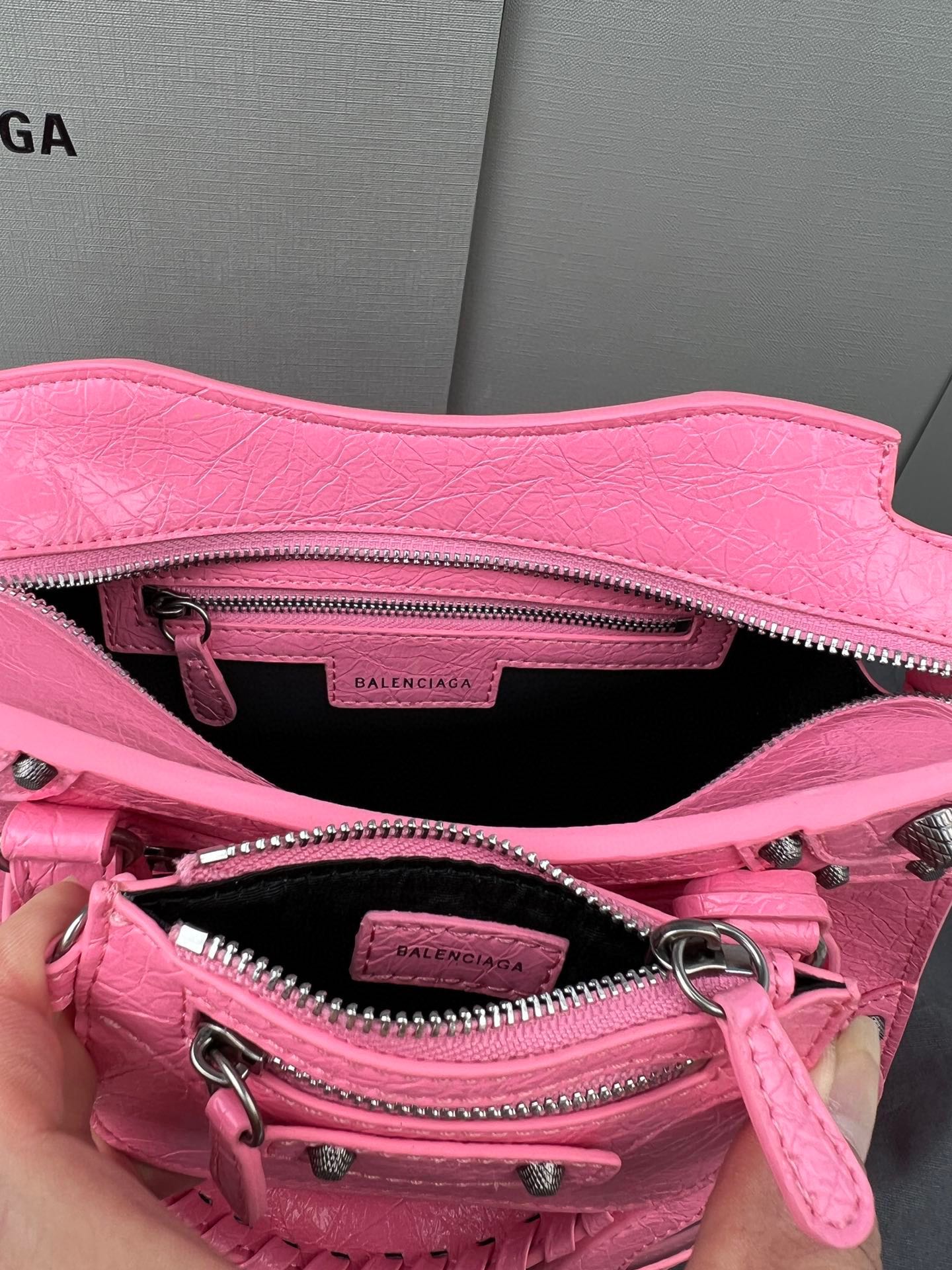 PINK Paris Neo Cagole Biker Bag 2023 - Edgy Heart Mirror Bucket Bag | 26cm Statement Piece