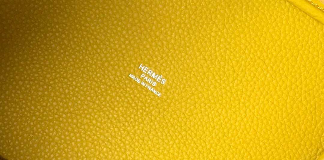 Hermès Picotin Lock 22cm Amber Yellow | Original Calfskin Tote Bag | Waterproof & Durable Everyday Carry