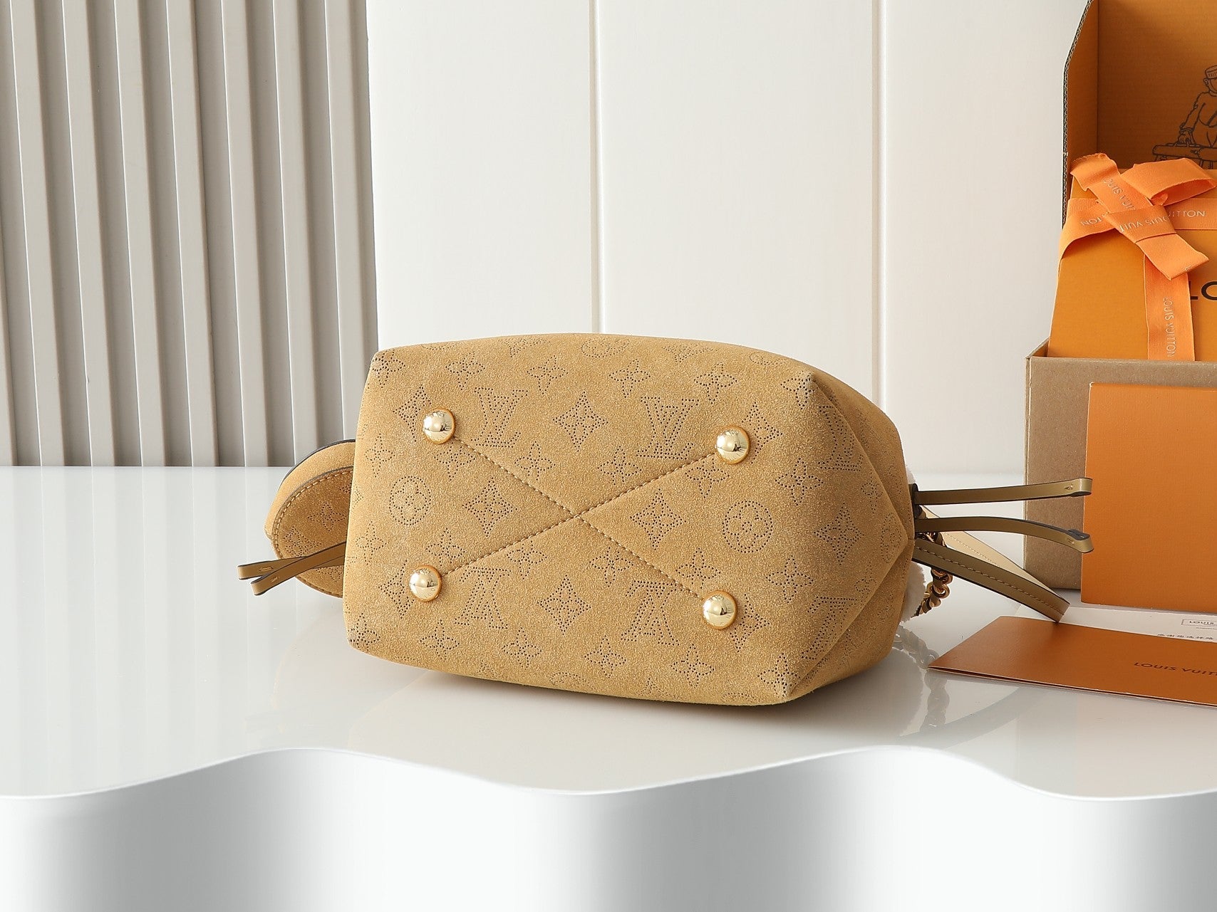 LV Ski Collection Bella Bag | Embroidered Suede Calfskin & Shearling Trim Shoulder Bag with Detachable Chain