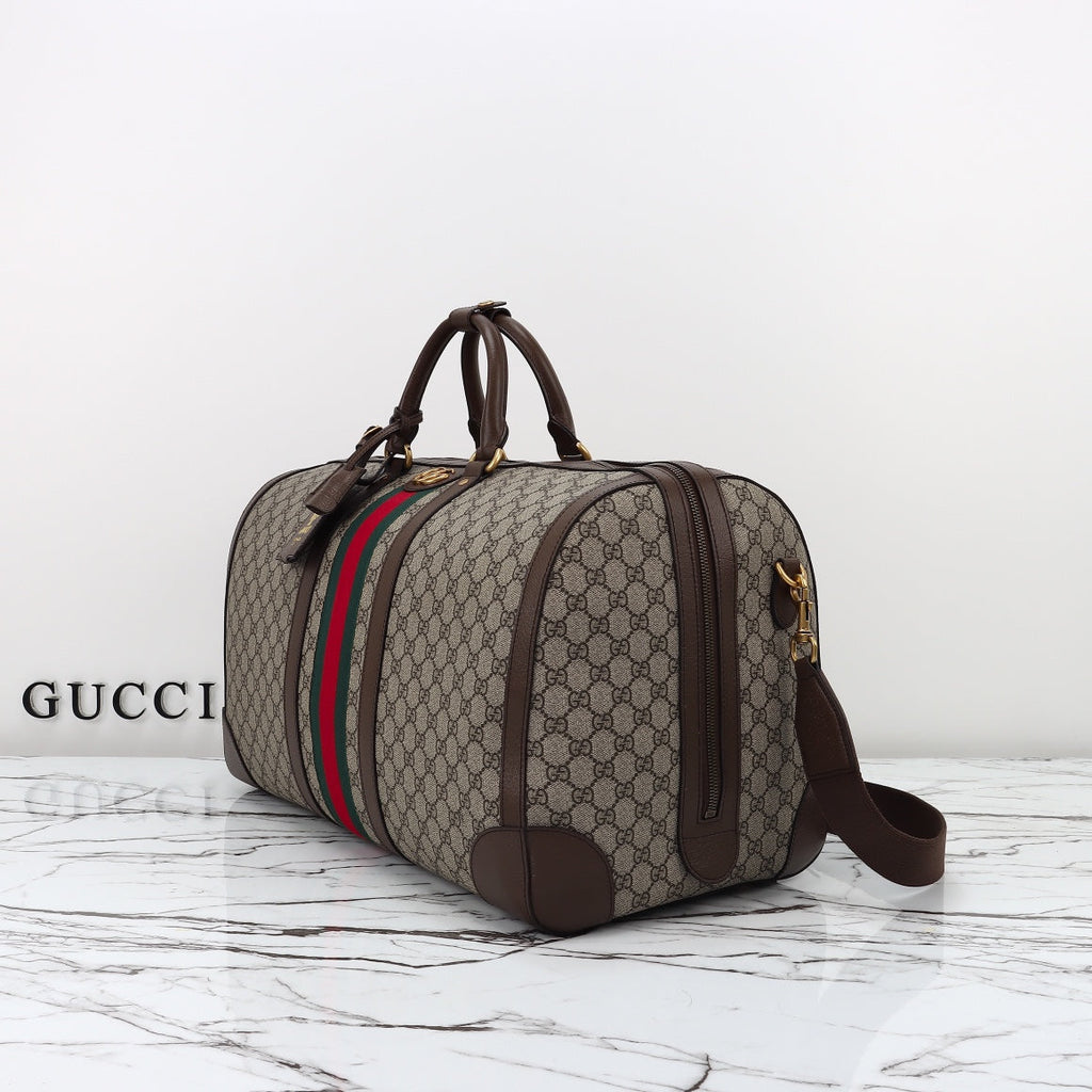 Savoy Large Travel Duffle Bag  Premium Canvas & Leather Trim  Adjustable Shoulder Strap  Dust Bag  Fast Shipping