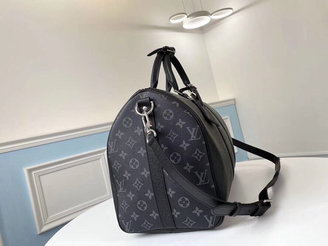 KEEALL Premium 45cm Travel Bag with Taiga Leather Cross Texture - Detachable Shoulder Strap & Full Packaging