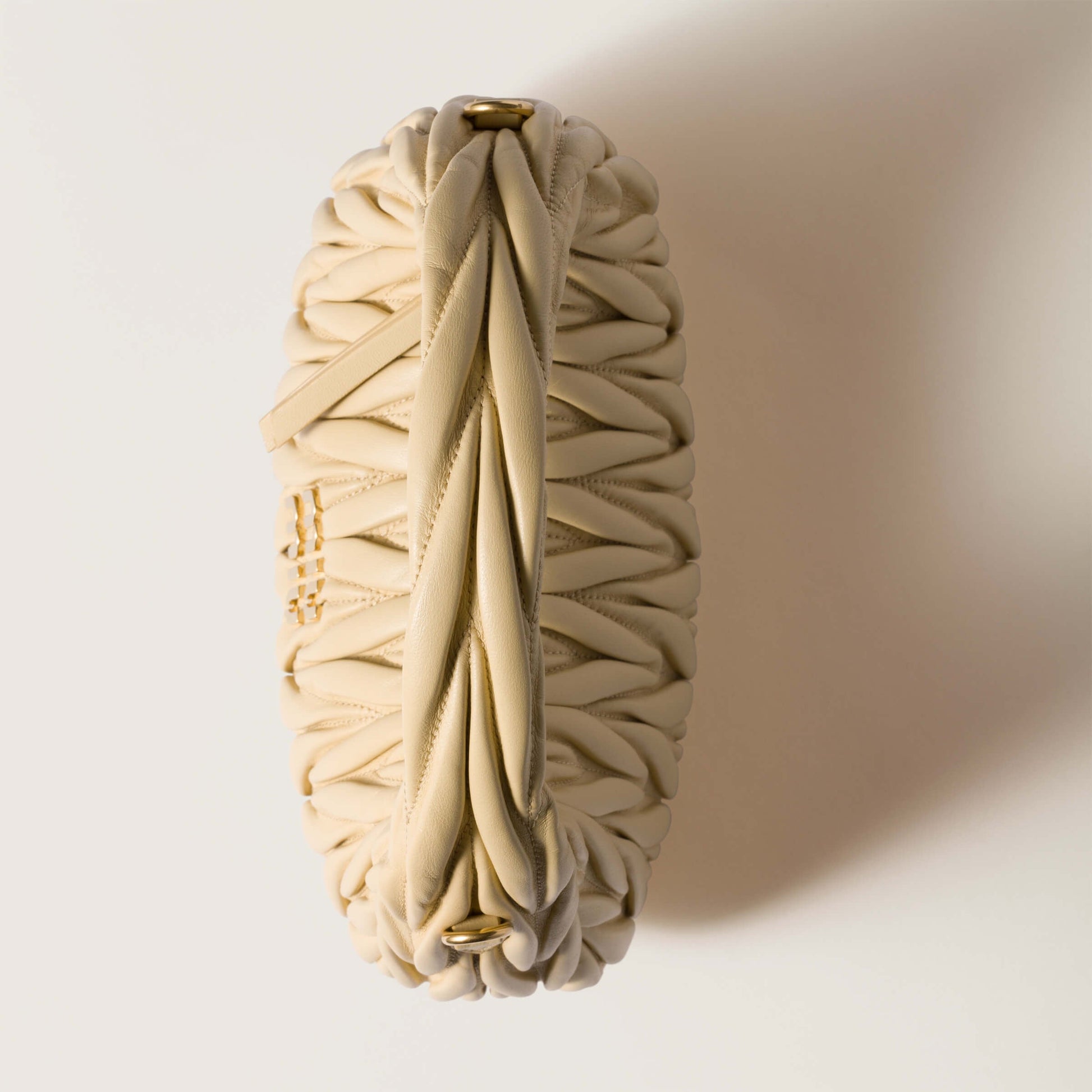 MiuMiu Wander Mini Bag Marigold 20x17x6cm | Matelassé Lambskin Crescent Silhouette
