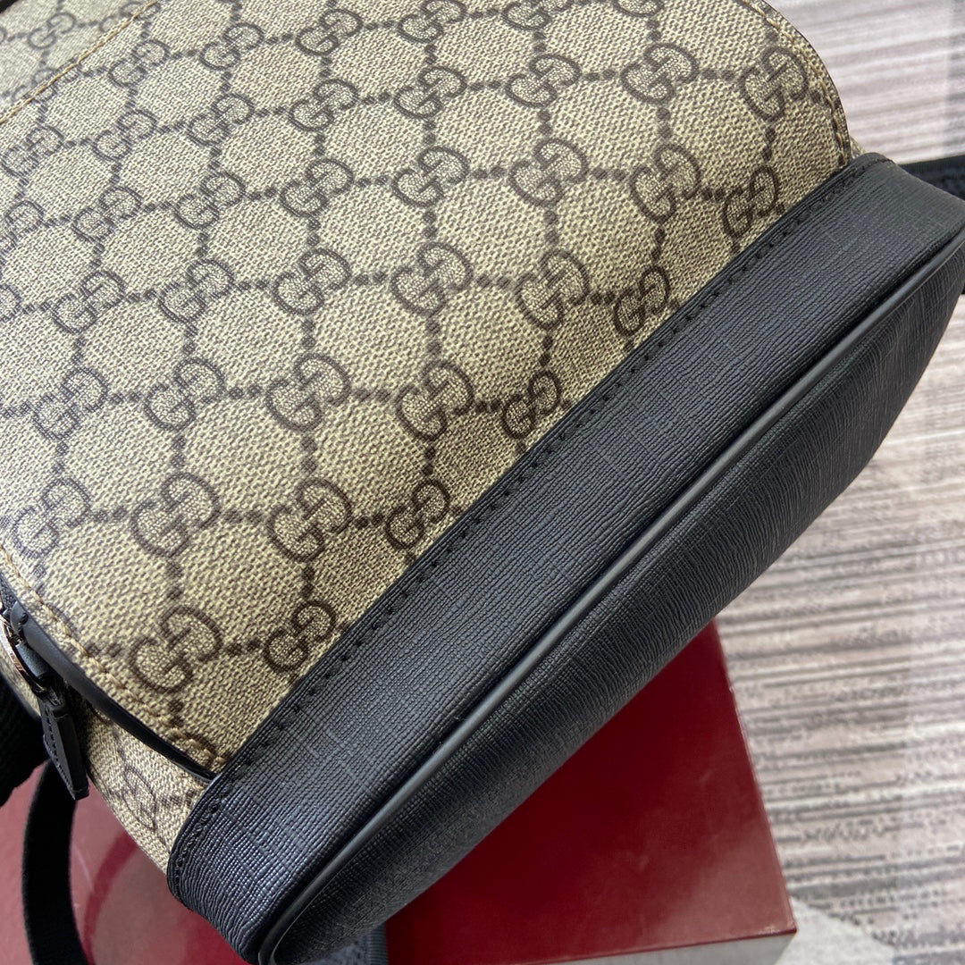 【New】GG Emblem Small Shoulder Bag | Beige/Brown Coated Canvas | Italian Craftsmanship | Adjustable Leather Strap | Model 815103