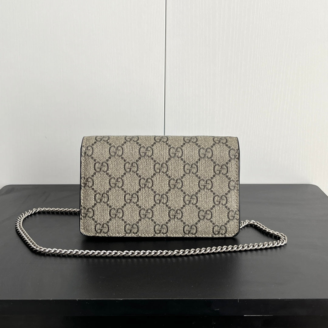 Gucci Dionysus Mini Bag 16.5x10cm Khaki Calfskin, Iconic Buckle, Entry-Level Statement Piece