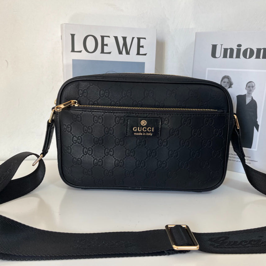 Men's Crossbody Bag for Business | Full-Grain Leather & Taiwan Tech Fabric | 27x18x7cm Anti-Theft Design