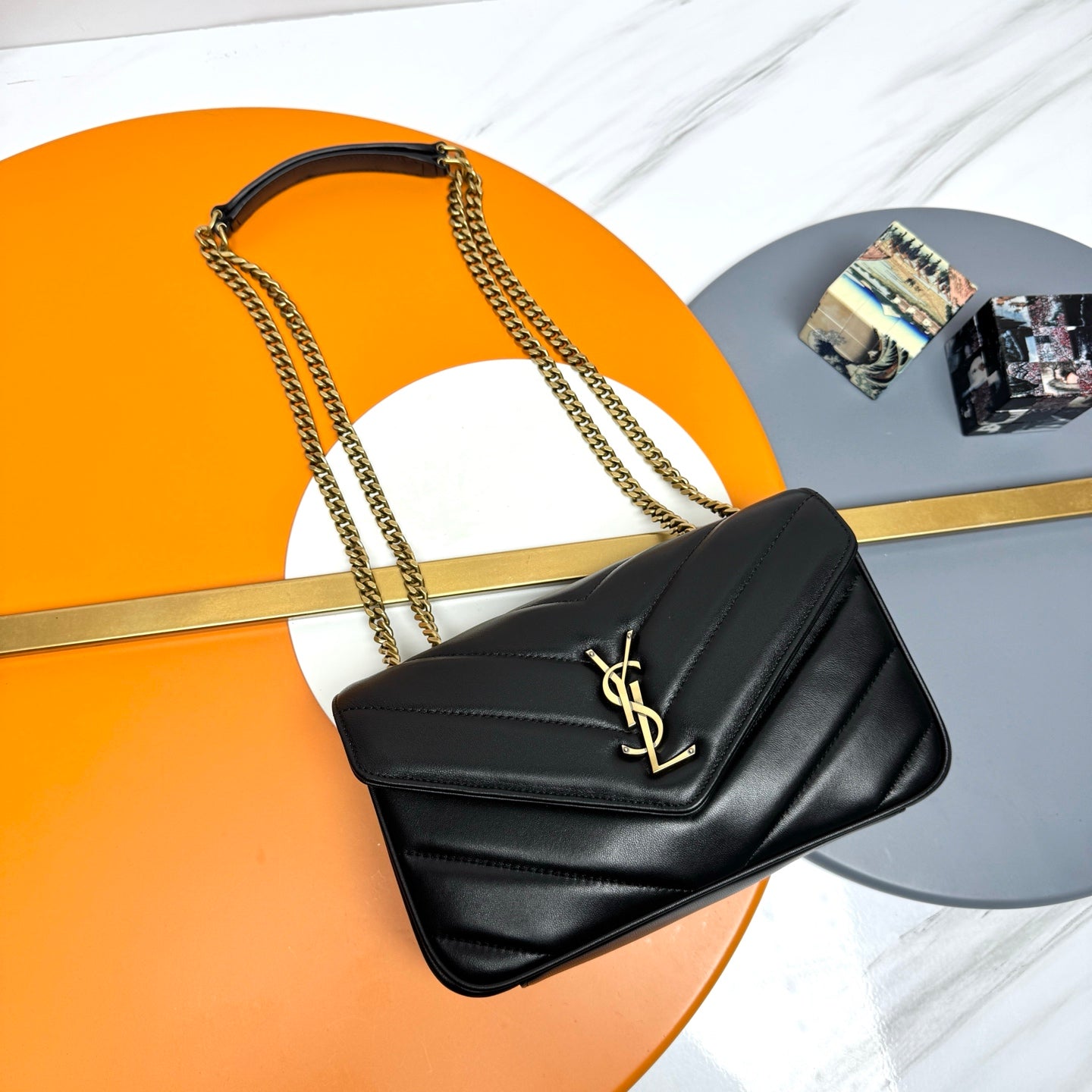 Yves Saint Laurent LouLou Small Quilted Lambskin Chain Bag in Noir - Spring 2023 Edition