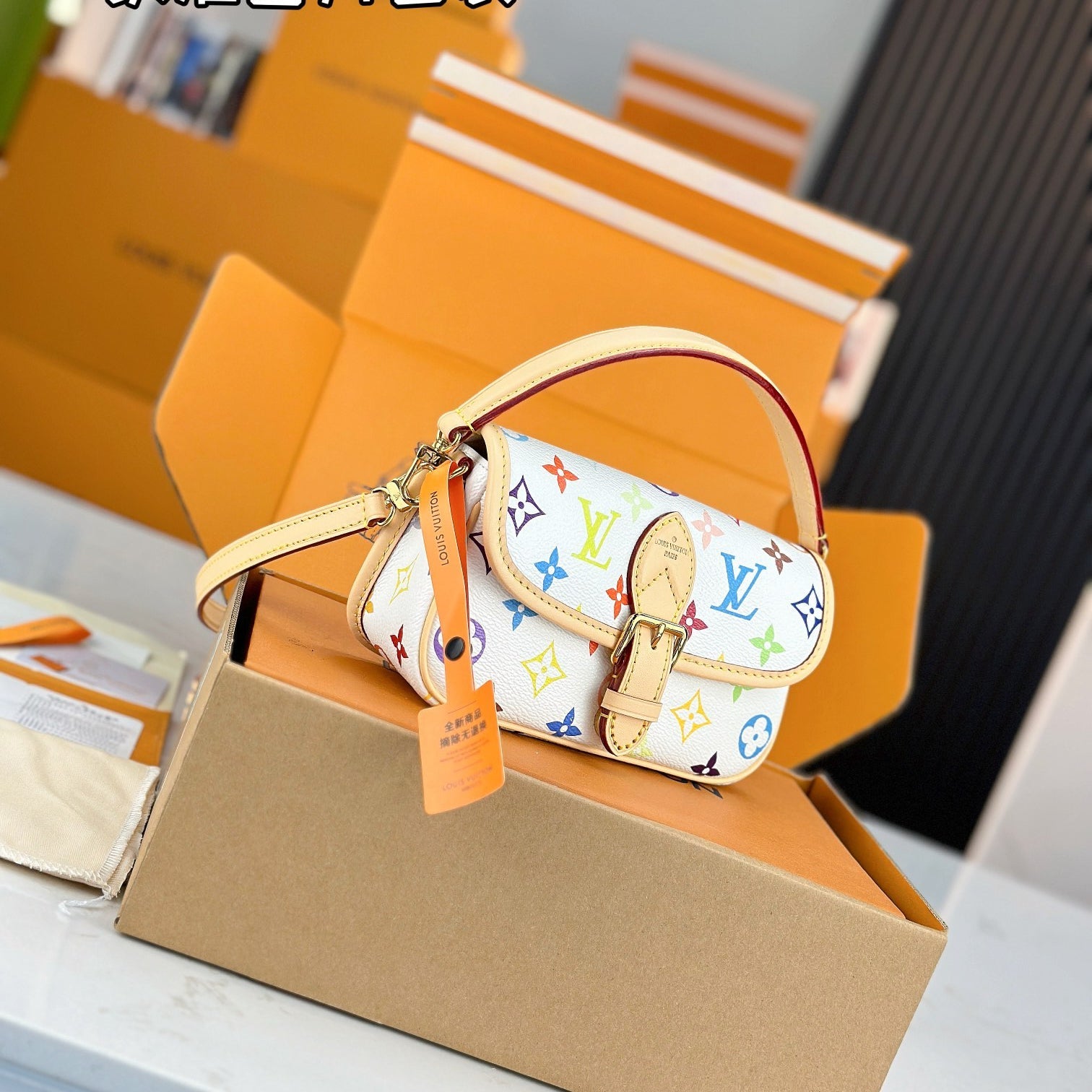 LV TM NANO DIANE Mini Handbag | A+ Stainless Steel Hardware | Premium MB Elastic Fabric | Duty-Free Gift Box