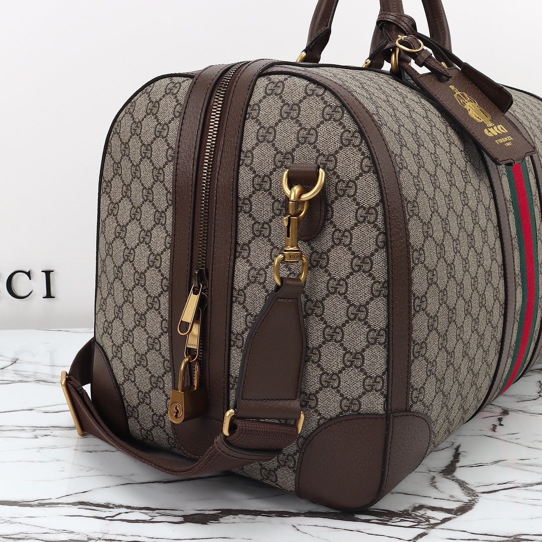 Savoy Large Travel Duffle Bag  Premium Canvas & Leather Trim  Adjustable Shoulder Strap  Dust Bag  Fast Shipping