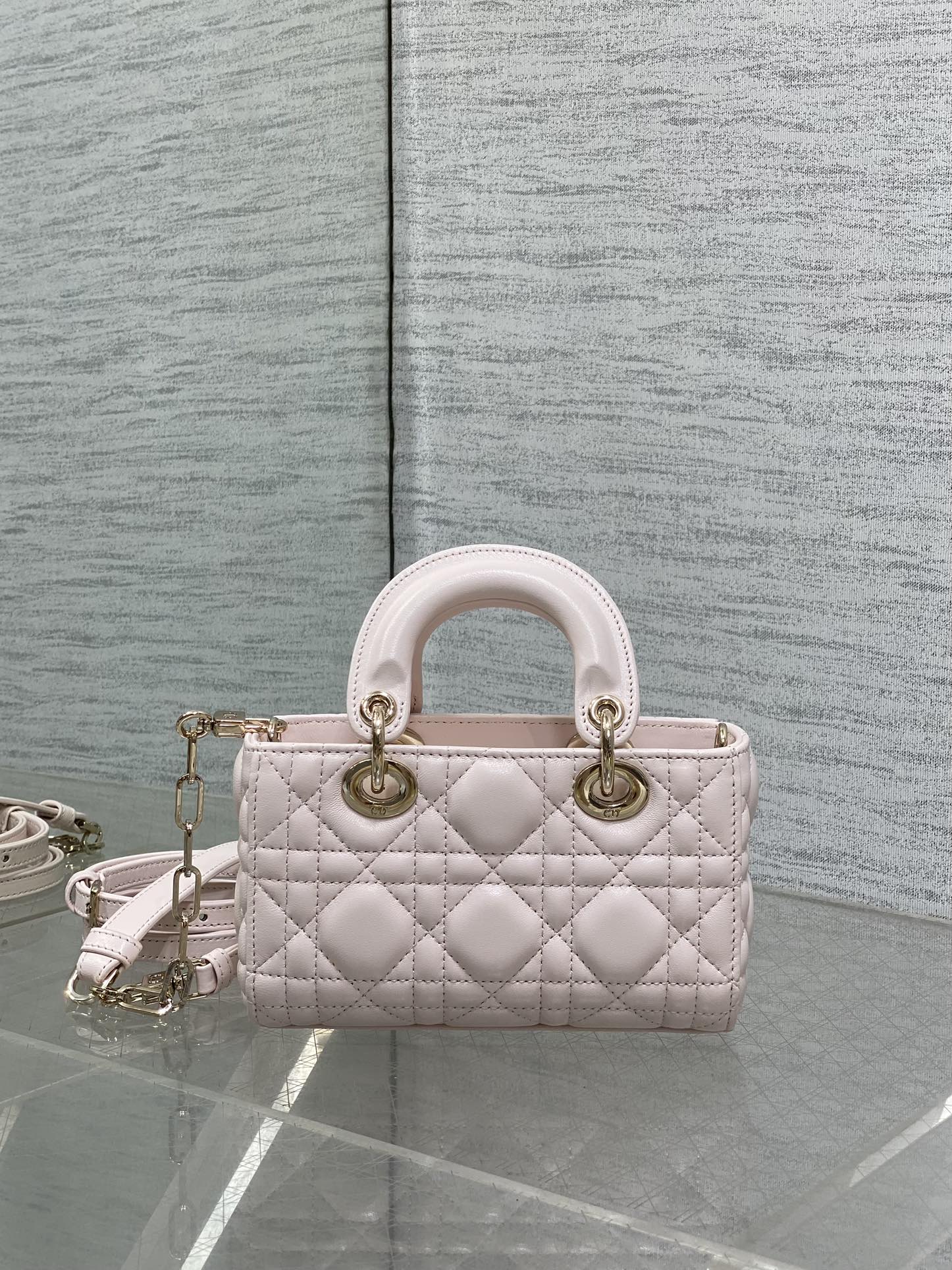 2025 New D-Joy Lambskin Bag Vintage Diana Style Short Chain  Long Strap Retro Rectangle Handbag for Women