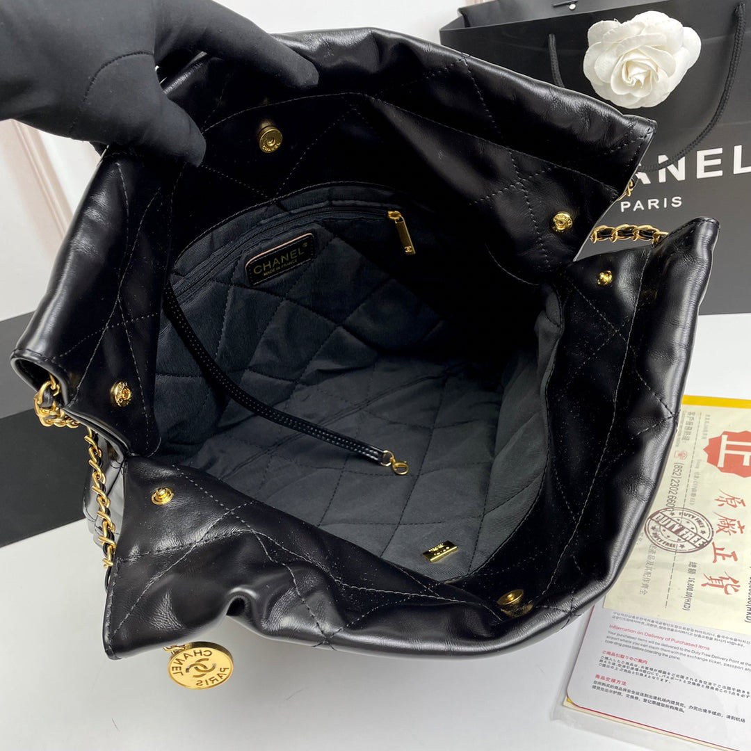 2024 Spring Luxury Tote Bag | Smooth Calfskin Drawstring Hobo Bag - 39x24x8cm Oversized Capacity & Chic Versatility