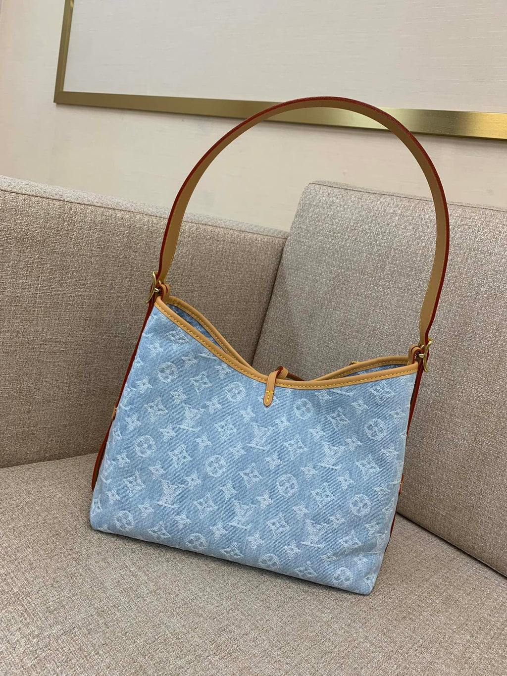 Louis Vuitton Carryall Small Bag | Monogram Denim Washed Canvas | Detachable Pouch | Full Set Gift Box