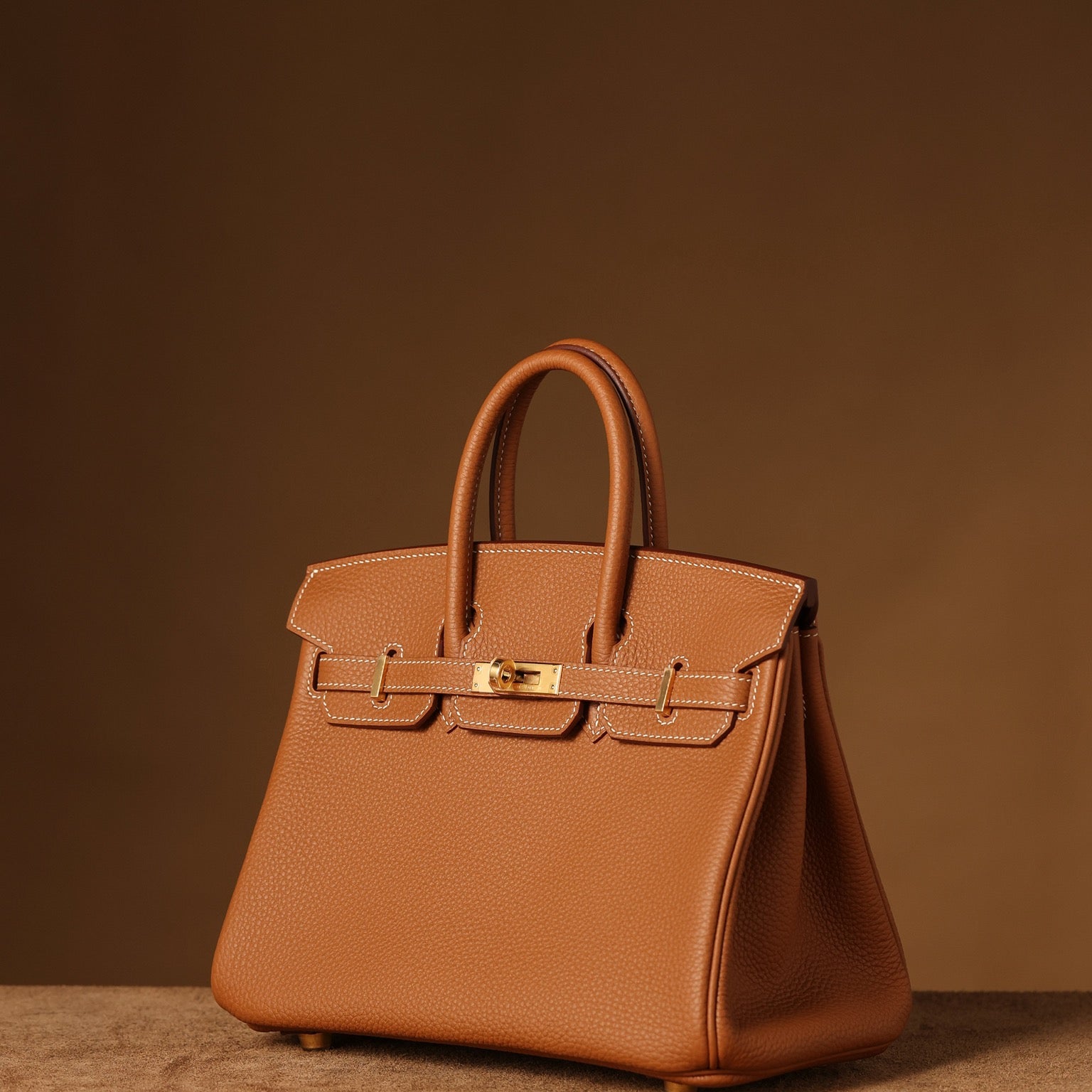 Hermès Birkin 25cm Gold Brown Gold Hardware | Original Togo Leather & European Craftsmanship  Exclusive Overstock