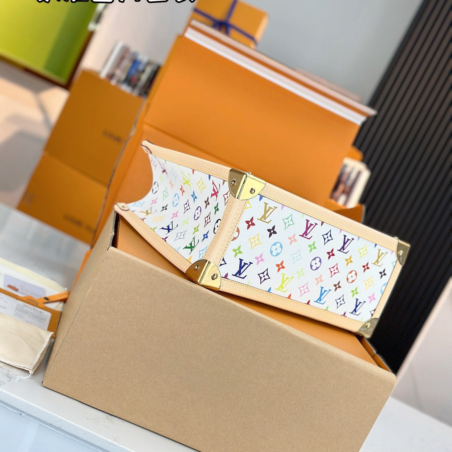 LV X TM ONTHEGO Medium Handbag | A+ Stainless Steel Hardware | Premium MB Elastic Fabric | Duty-Free Luxury Set