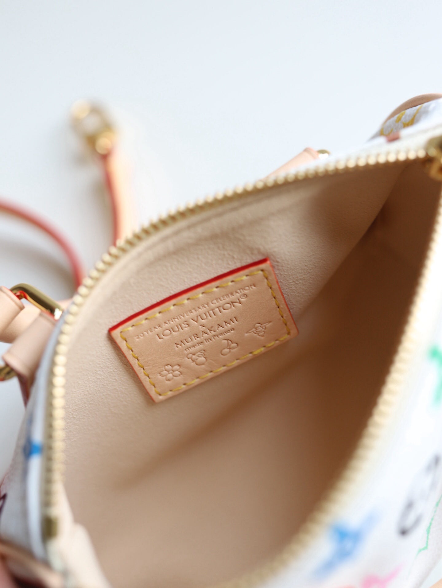 Takashi Murakami Triple Three Colors Collection | Bright White Tri-Color | New Season Trendy NANO SEEDY Mini Bag