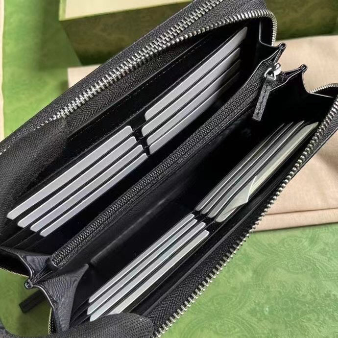 Gucci Super G Travel Document Holder 2023 Pre-Fall | Leather Zip Portfolio with Jacquard Lining | 21.5x14x4.5cm