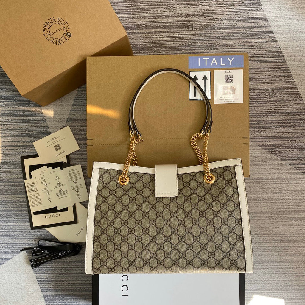 GUCCI Lock Buckle Backpack 35x23x14cm | Original Leather, Dual Straps, Spacious Design with Full Packaging