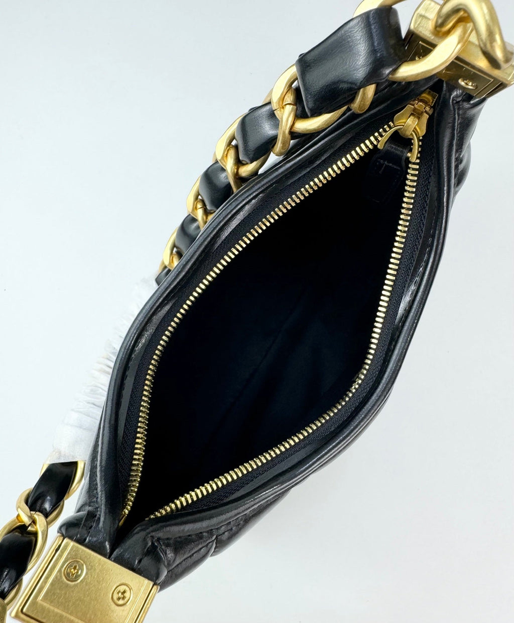 Chanel Sakura Pink Hobo Bag  24K Gold Chunky Chain Strap  22cm Lightweight Wax Leather Crossbody