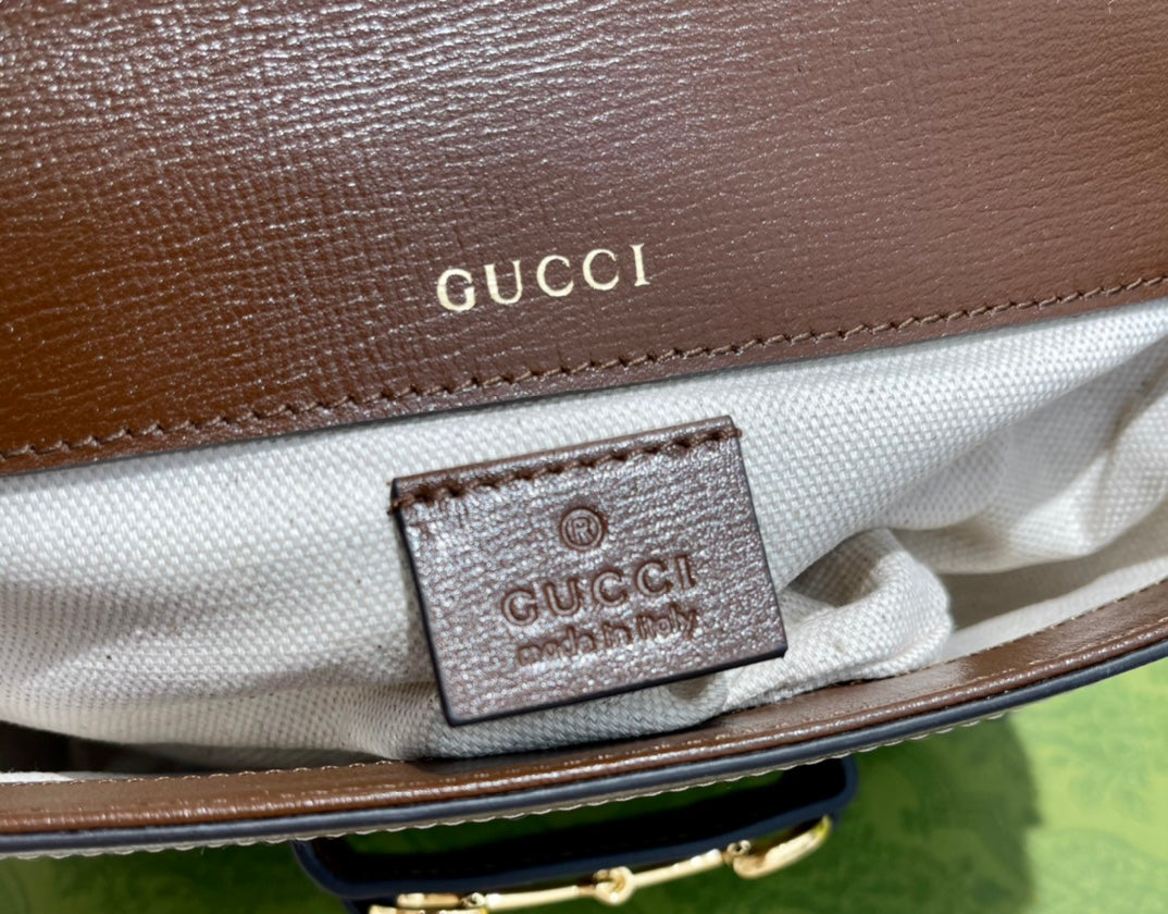 Gucci 1955 Mini Horsebit Bag – Vintage GG Canvas & Italian Leather 21x17cm Timeless Collector's Piece