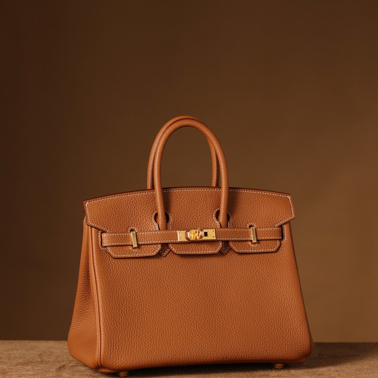 Hermès Birkin 25cm Gold Brown Gold Hardware | Original Togo Leather & European Craftsmanship  Exclusive Overstock