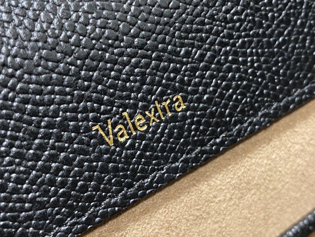 Valextra Lside Small Handbag Black/White | Italian Leather | Architectural Design | 5-Stitch Craftsmanship