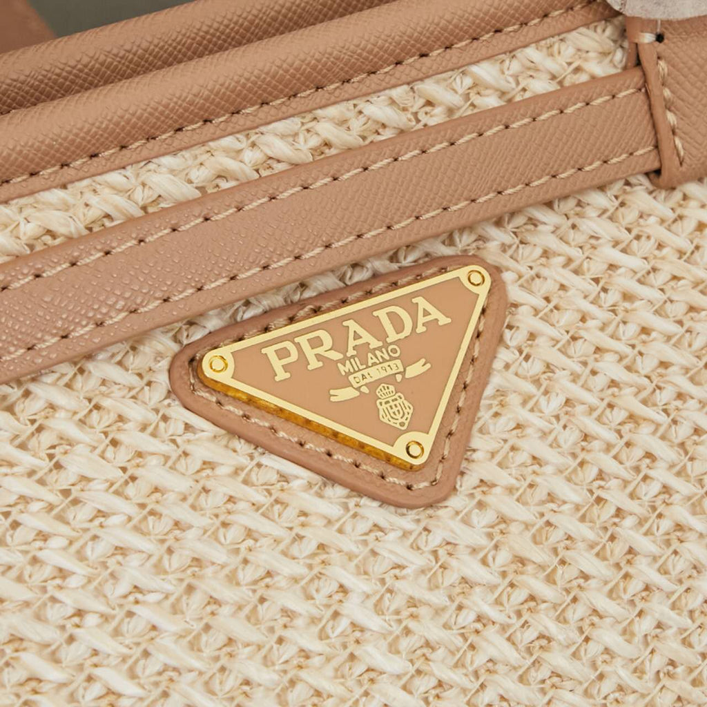 PRADA Limited Straw Tote Bag | 32cm Handwoven Beach Bag | Detachable Strap + Waterproof Lining | Summer Photoshoot Must-Have