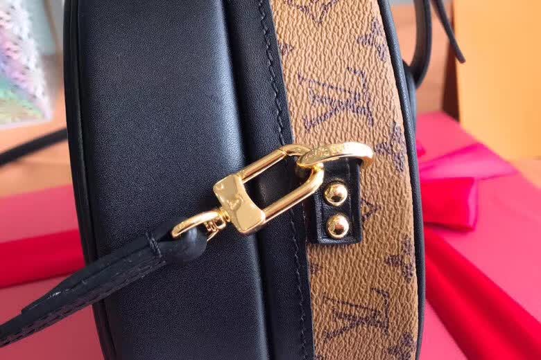 [Top Original with Full Packaging] ETITE BOITE CHAEAU Mini Hatbox Handbag - Cute Crossbody Bag, Dual Styles (Monogram Canvas & Leather Trim), 17.5cm Phone-Friendly Design