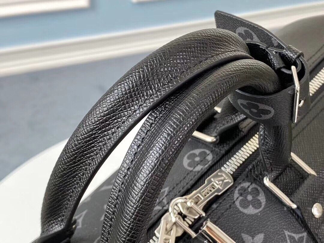 KEEALL Premium 45cm Travel Bag with Taiga Leather Cross Texture - Detachable Shoulder Strap & Full Packaging