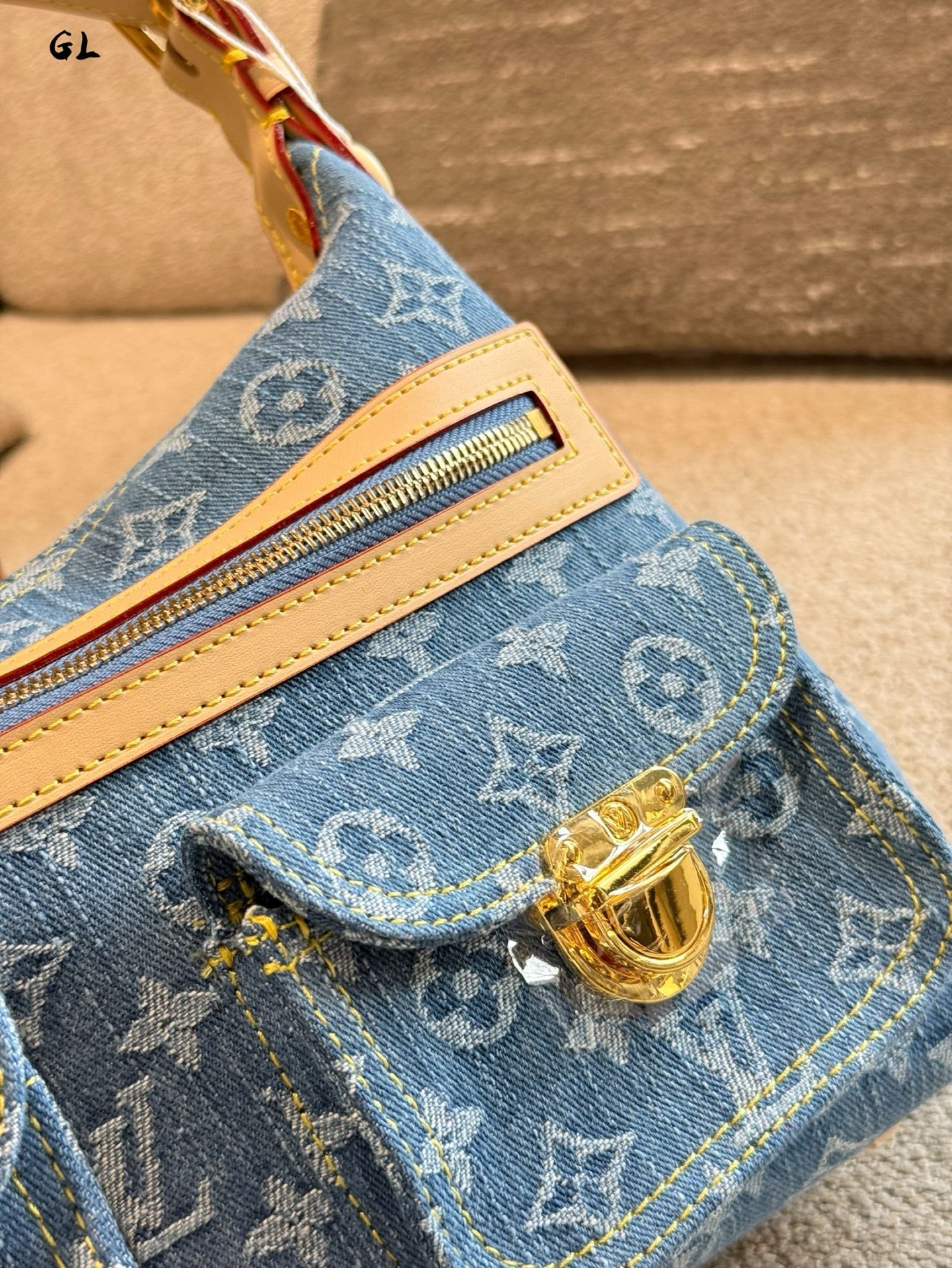 Louis Vuitton Vintage Denim Underarm Bag 30x10x19cm | Rare Limited Edition, Timeless Blue Denim Elegance
