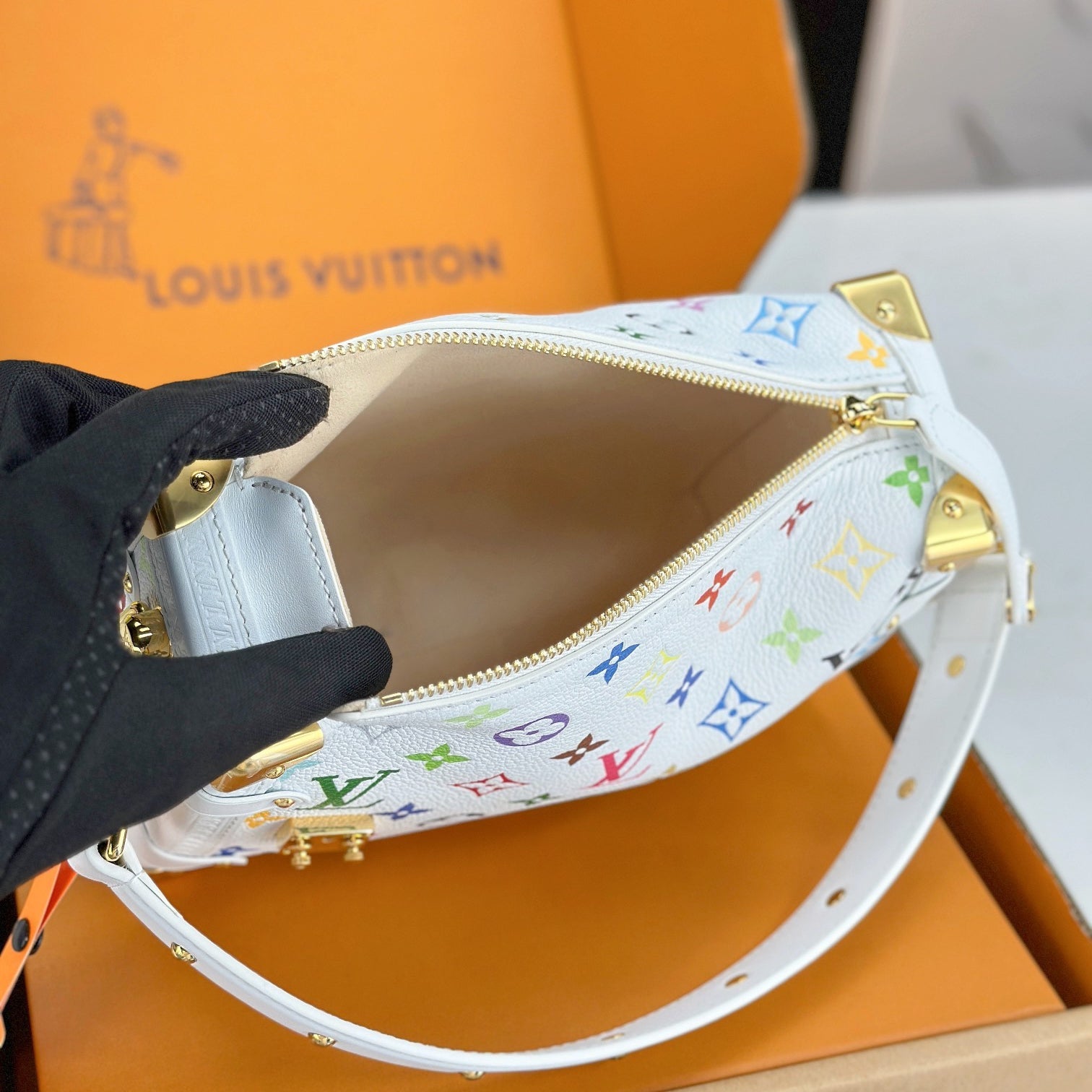 LV TM SIDE TRUNK Medium Handbag Stainless Steel Hardware Original Factory Leather Duty-Free Luxury Gift Set