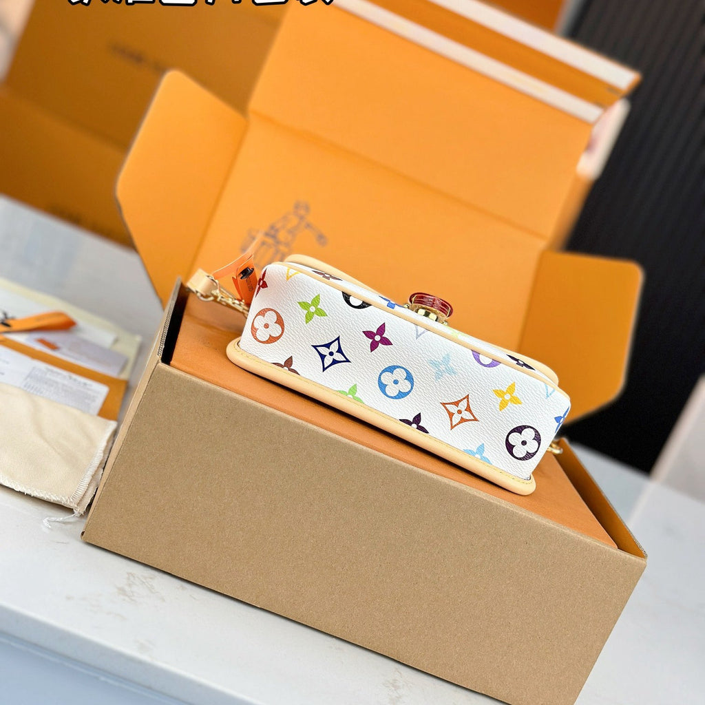 LV TM NANO DIANE Mini Handbag | A+ Stainless Steel Hardware | Premium MB Elastic Fabric | Duty-Free Gift Box