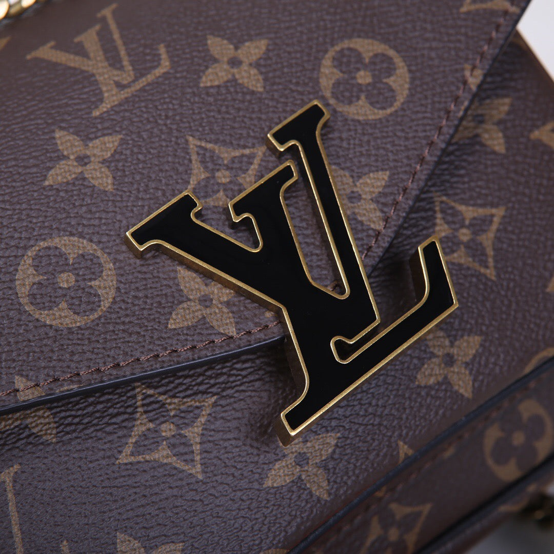 LV-Inspired NEW CHAIN BAG | Original Material & Full Packaging | Monogram Canvas & Resin Magnetic Closure