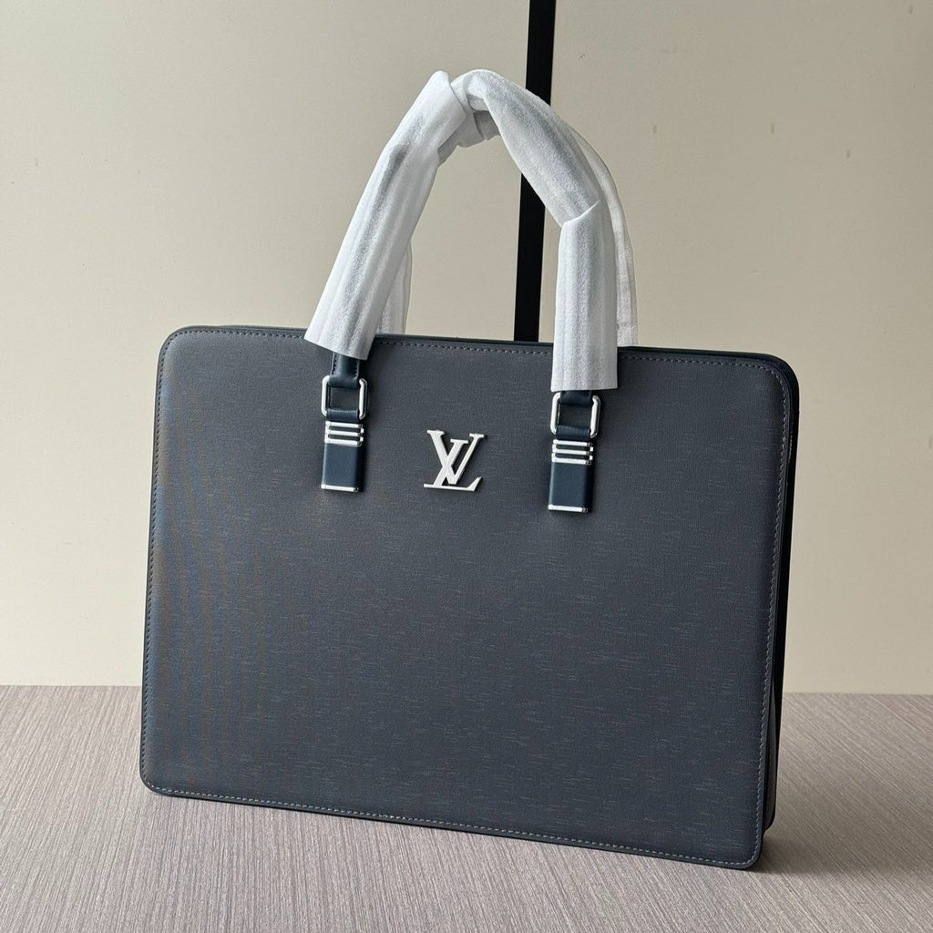 2024 Premium Business Lock Briefcase | Italian Textured Leather | Multi-Compartment Design | YKK Zipper