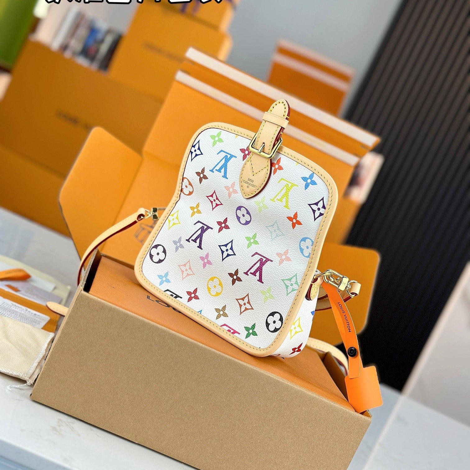 LV TM NANO DIANE Mini Handbag | A+ Stainless Steel Hardware | Premium MB Elastic Fabric | Duty-Free Gift Box