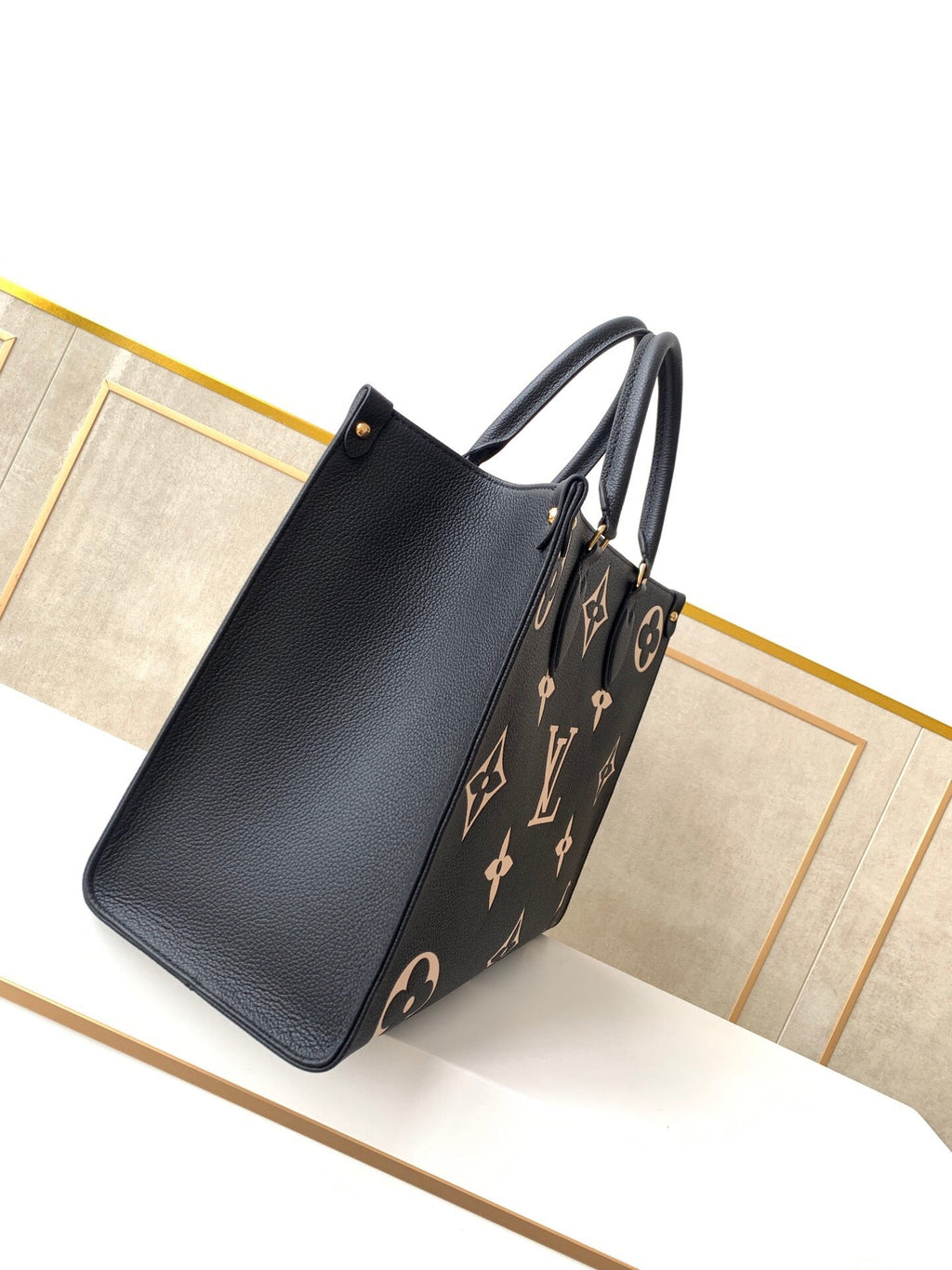 Premium French A-Grade Grey Leather Tote Bag - Handcrafted Edges 34x26x13 with Original Packaging Set