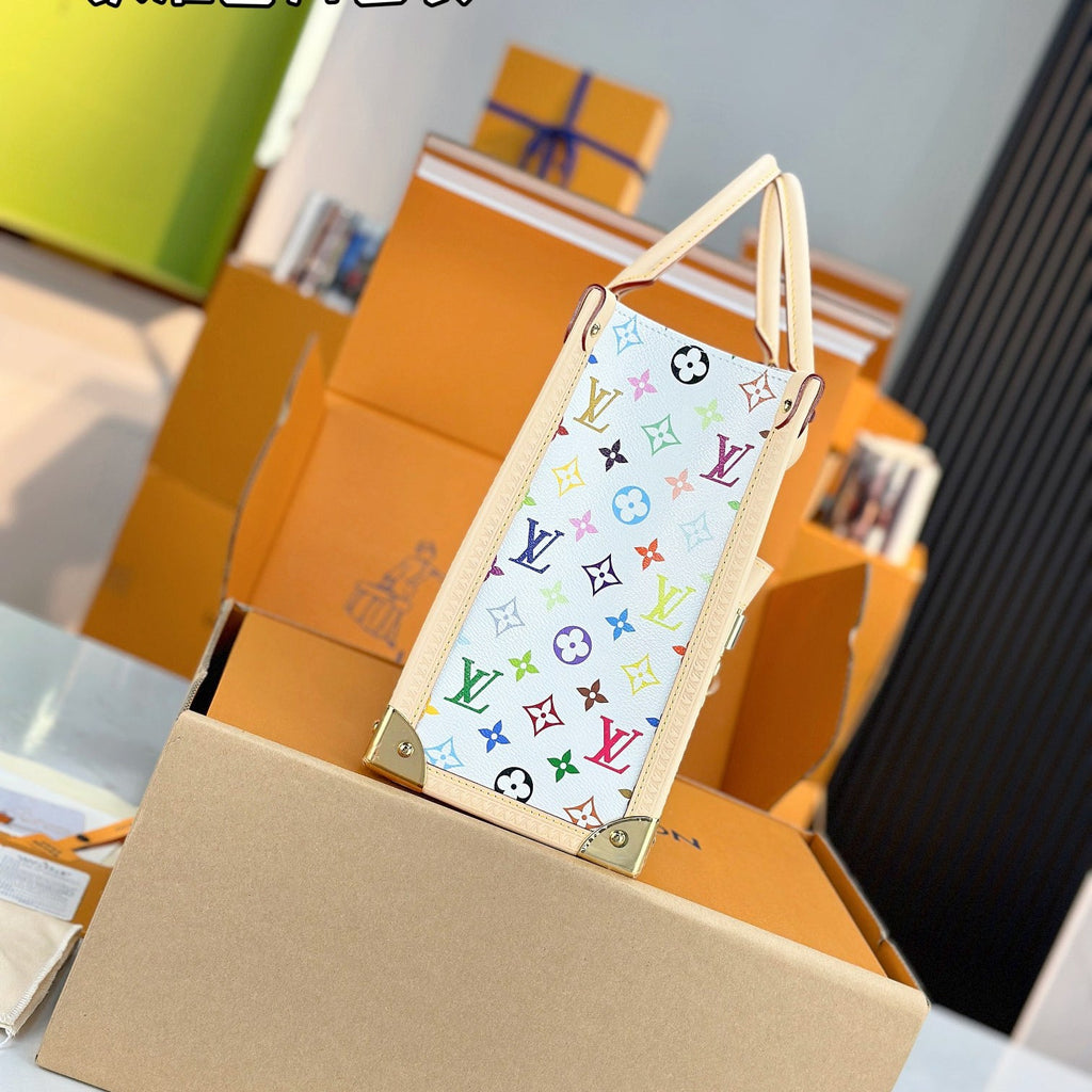 LV X TM ONTHEGO Medium Handbag | A+ Stainless Steel Hardware | Premium MB Elastic Fabric | Duty-Free Luxury Set