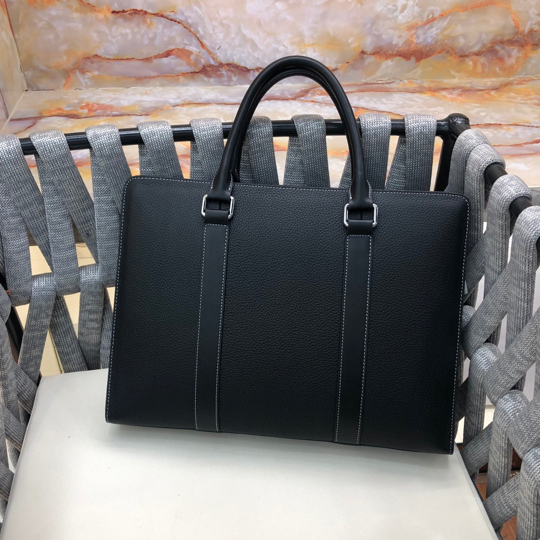 Hermès-Style Men's Briefcase | Premium Top-Grain Leather | 38×29×7cm Luxury Office Bag